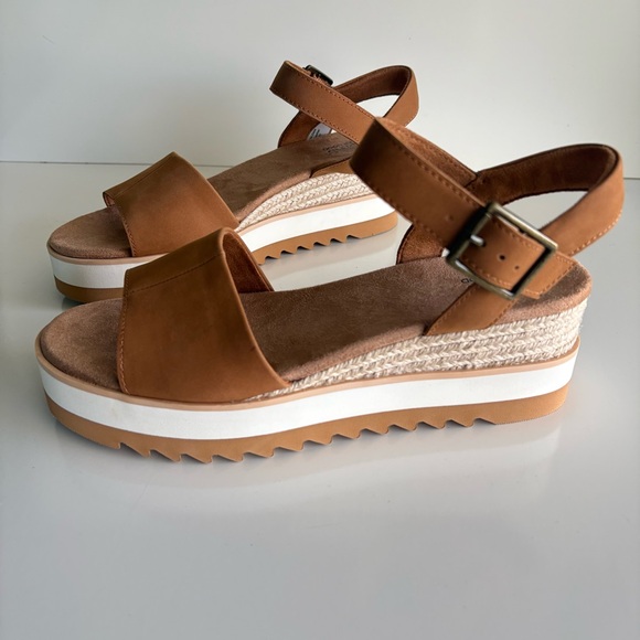NIB Toms Diana Leather Wedge Sandal Size 9.5 - Picture 5 of 10